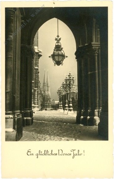 weihnachten, wien, blick vom rathaus gegen votivkirche