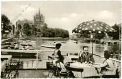limburg an der lahn, lahnterrasse mit domblick