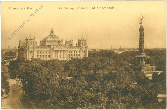 berlin, reichstagsgebäude und siegessäule