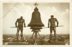 leipzig, hochhausglockenspiel mit blick auf leipzig