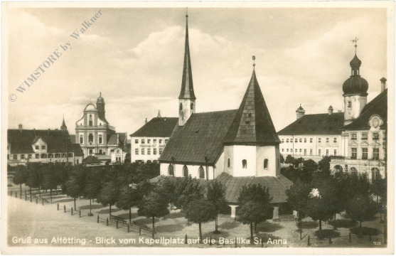 altötting, blick von kapellplatz auf die basilika st. anna