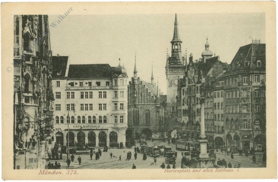 münchen, marienplatz und altes rathaus