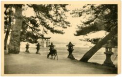 jap. laternen am uferweg mit torii