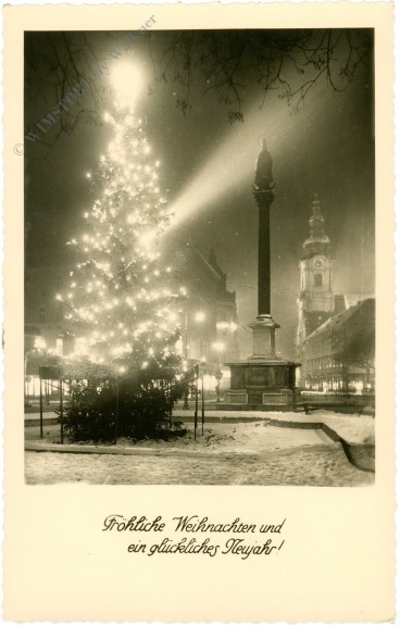 weihnachten, beleuchtete tanne