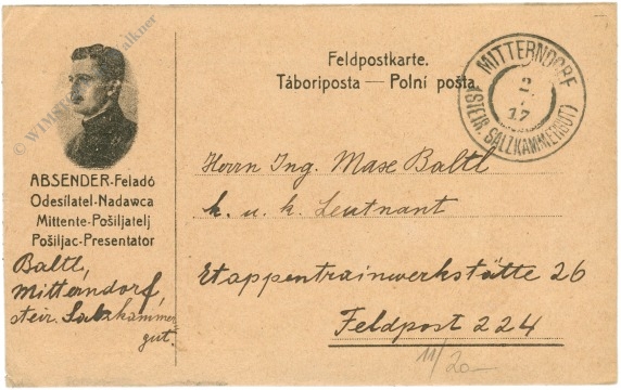 feldpostkarte aus 1917 feldpostkarte aus 1917