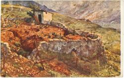 friedhof von chiesa (vallarsatal) nach der beschießung durch unsere artillerie am 10. juni 1916