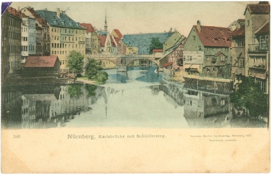 nürnberg, karlsbrücke mit schleifersteg