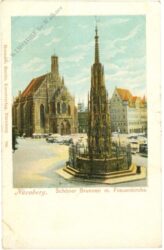 nürnberg, schöner brunnen m. frauenkirche