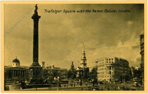 london, trafalgar square with the nelson column