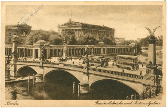 berlin, friedrichsbrücke und nationalgalerie