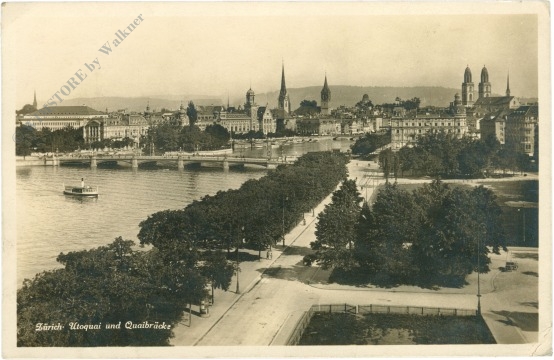 zürich, utoquai und quaibrücke
