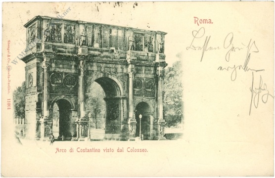 rom, arco di constantino visto dal colosseo