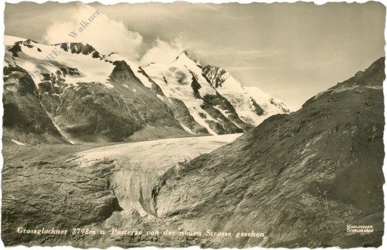 großglockner, pasterze von der neuen strasse gesehen