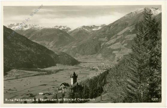 falkenstein, ruine a.d. tauernbahn mit blick auf obervellach