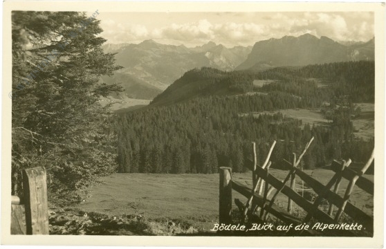 schwarzenberg, bödele, blick auf die alpenkette