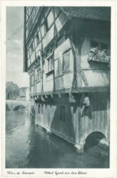 ulm an der donau, altes haus an der blau