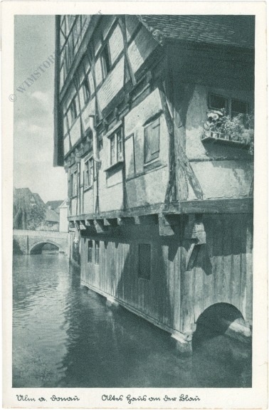 ulm an der donau, altes haus an der blau