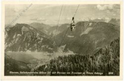 ebensee, seilschwebebahn, sütze iii mit ebensee am traunsee und totem gebirge