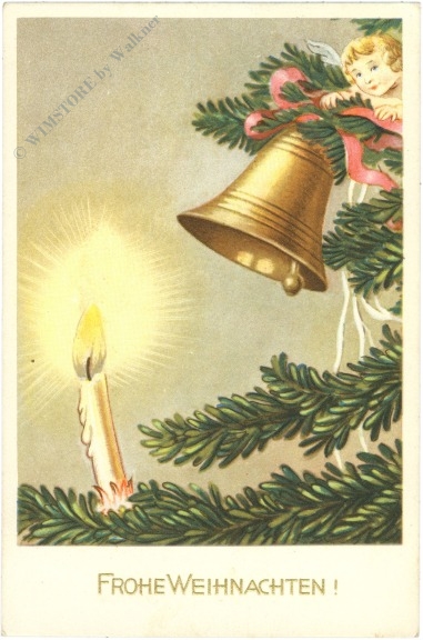 weihnachten, kerze und glocke