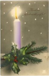 weihnachten, kerze mit zweig