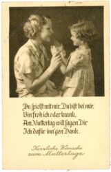 muttertag, mutter mit kind und vers