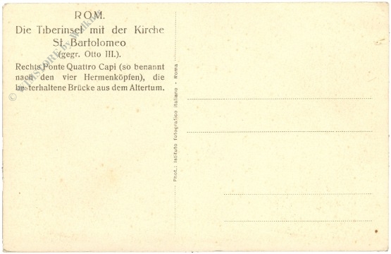 rom, die tiberinsel mit der kirche st. bartolomeo