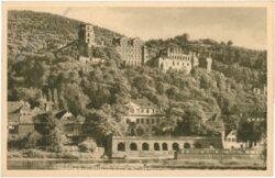 heidelberg, das schloß von der hirschgasse gesehen