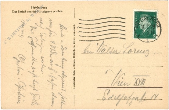 heidelberg, das schloß von der hirschgasse gesehen