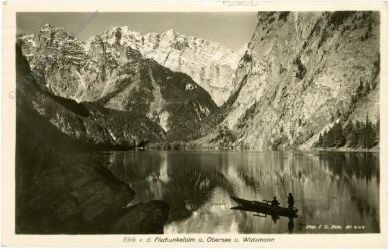 königsee, blick v.d. fischunkelalm a. obersee u. watzmann