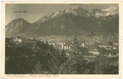 innsbruck, gegen norden mit berg isel