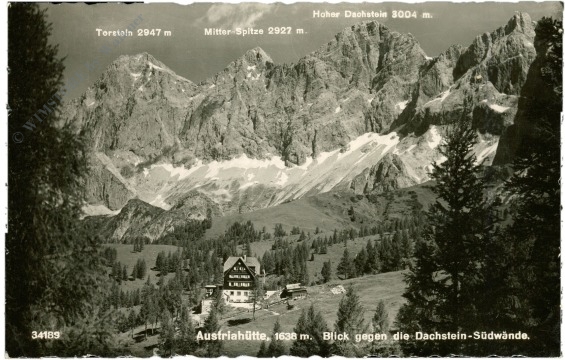 ramsau, austriahütte, blick gegen die dachstein südwände ramsau, austriahütte, blick gegen die dachstein südwände