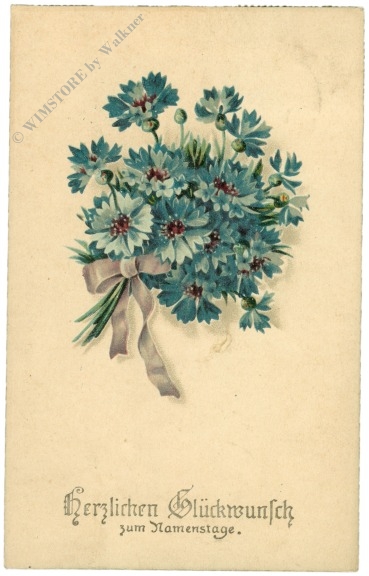 namenstag, kornblumenstrauß