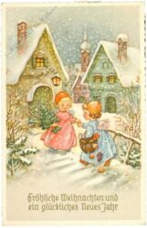 weihnachten, engerl mit baum und früchten