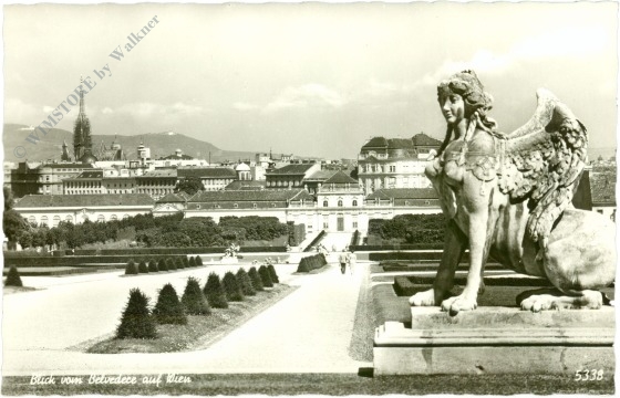 wien 3, schloss belvedere, blick vom belvedere auf wien