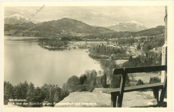 wörthersee, blick von der zillhöhe gegen krumpendorf und dobratsch
