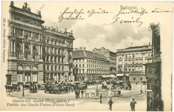 budapest, parthie des gisella platzes (palais haas)