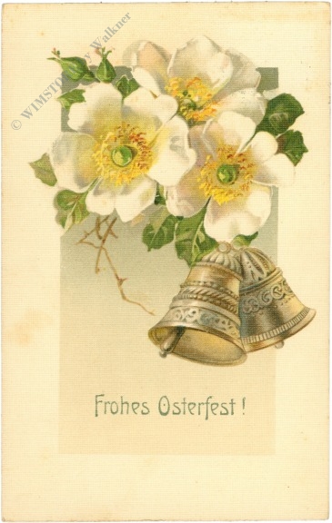ostern, glocken und blüten