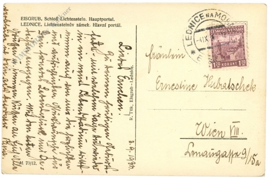 lednice (eisgrub), schloss lichtenstein, hauptportal