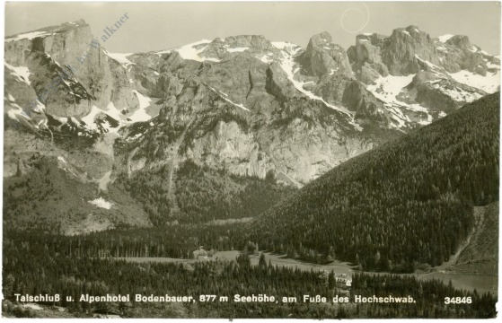 hochschwab, talschluß und alpenhotel bodenbauer am fuße des hochschwab