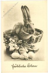 ostern, hase im korb