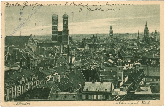 münchen, blick v.d. prot. kirche