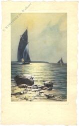 meeresansicht mit segelboot