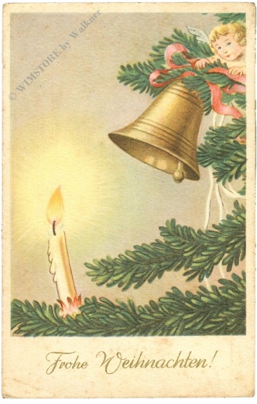 weihnachten, kerze mit glocke