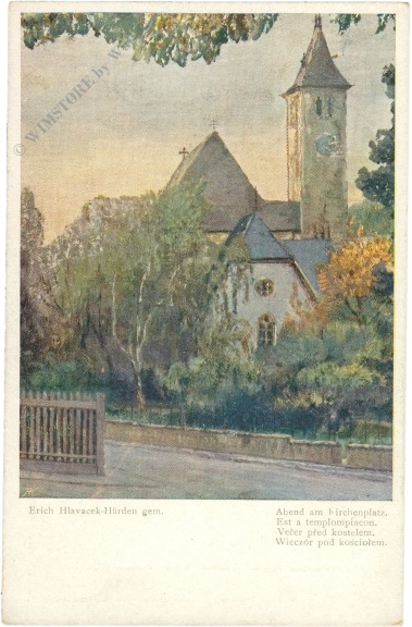 hlavacek hürden, erich: abend am kirchenplatz hlavacek hürden, erich: abend am kirchenplatz