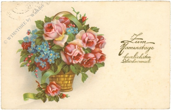 namenstag, blumenkorb