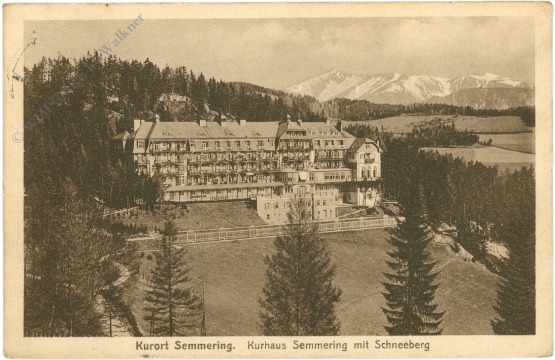 semmering, kurhaus semmering mit schneeberg