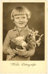 ostern, kind mit osternest