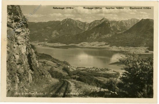st. wolfgang, schafbergbahn, blick auf st. wolfgang