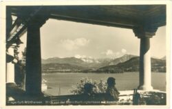 klagenfurt, wörthersee, blick von der schrottenburgterrasse auf koschutta