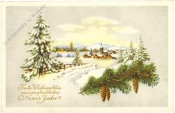 weihnachten, verschneites dorf